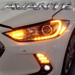 LED-модули ДХО Power LED с иллюминацией - Hyundai Avante AD (EXLED)