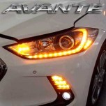 LED-модули ДХО Power LED с иллюминацией 2-Way - Hyundai Avante AD (EXLED)