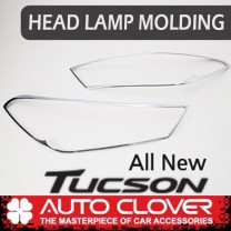 [AUTO CLOVER] Hyundai Tucson TL - Head Lamp Chrome Garnish Set (D816)