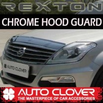 [Auto Clover] SsangYong Rexton W - Hood Guard Chrome Molding (B506)