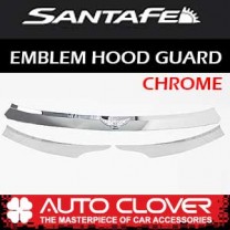 [AUTO CLOVER] Hyundai Santa Fe DM - Emblem Hood Guard Chrome Molding (D502)