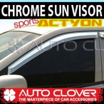 Дефлекторы боковых окон A452 (ХРОМ) - SsangYong Actyon Sports (AUTO CLOVER)