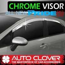 [AUTO CLOVER] KIA All New Pride Hatchback - Chrome Door Visor Set (A497)