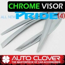 [AUTO CLOVER] KIA All New Pride - Chrome Door Visor Set (A498)