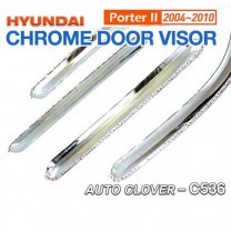 [AUTO CLOVER] Hyundai Porter II - Rear Chrome Door Visor Set (C538)