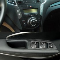 [ARTX] Hyundai Santa Fe DM - Carbon Fabric Decal Stickers (Window switches, center fascia, handle pointers)