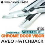 [AUTO CLOVER] Chevrolet Aveo Htachback - Chrome Door Visor Set (A488)