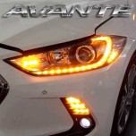 LED-модули передних поворотов 2-Way с иллюминацией - Hyundai Avante AD (EXLED)