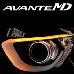 LED-модули ресничек фар с иллюминацией 2-Way - Hyundai The New Avante MD (EXLED)
