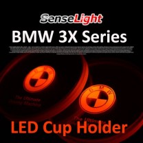 [SENSELIGHT]  BMW X3 - LED Cup Holder & Console Plate Full Set