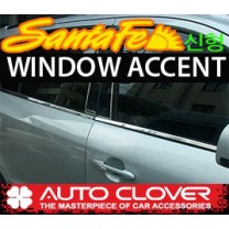 [AUTO CLOVER] Hyundai Santa Fe CM / The Style - Window Accent Chrome Molding Set (A871)
