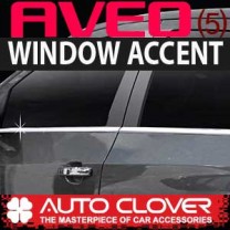 Молдинг-акцент окон B232 (ХРОМ) - Chevrolet Aveo Hatchback (AUTO CLOVER)