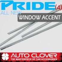 [AUTO CLOVER] KIA All New Pride - Window Accent Chrome Molding Set (B236)