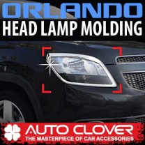 Молдинг передних фонарей C402 (ХРОМ) - Chevrolet Orlando (AUTO CLOVER)