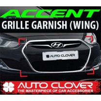 [AUTO CLOVER] Hyundai New Accent - Wing Radiator Grill Chrome Molding Set (B225)