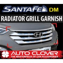 Молдинг решетки радиатора B229 (ХРОМ) - Hyundai Santa Fe DM (AUTO CLOVER)