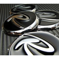 [7X] 3D Black R-Logo Wheel Cap Set (60mm)