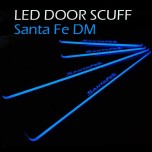 Накладки на пороги LED - Hyundai Santa Fe DM (MORRIS)