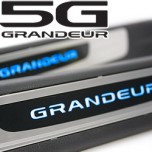 [MOBIS] Hyundai 5G Grandeur HG - LED Door Sill Scuff Plates Upgrade Pack (Blue)