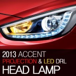 [MOBIS] Hyundai New Accent - Super Deluxe LED DRL Projector Headlights