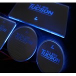 [LED & CAR] Hyundai All New Tucson - LED Silver Iron Cup Holder & Console Plates (DLX)