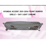 [SPW] Hyundai Accent RB - Chrome Front Bumper Grille with DRL