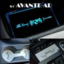 Вставки для подстаканников и полочки консоли LED - Hyundai Avante AD (ARTX)