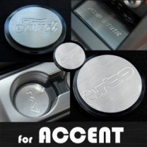 [ARTX] Hyundai New Accent - Stainless Cup Holder & Console Plates Set