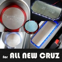 [ARTX] Chevrolet Cruze 2017 - LED Stainless Cup Holder & Console Plates Set