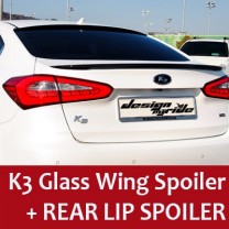 [SM KOREA] KIA K3 - Glass Wing Roof Spoiler (BLACK) + Lip Spoiler Set